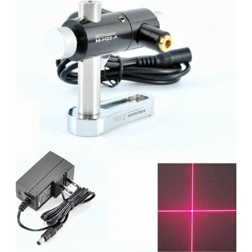Adjustable 5mW 650nm Red Cross Beam Laser Locator Module w 5V Adapter 12x55mm