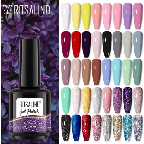 ROSALIND 59 Colors Gel Nail Polish White Gel UV Nail Matte Base Top Gel UV vernis semi permanent Gel Polish Paint 15ml Nail Art