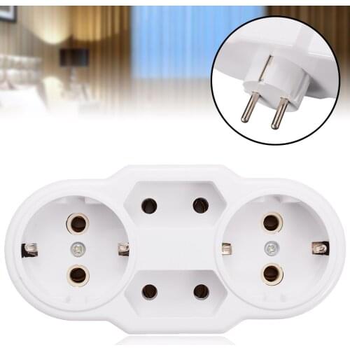 Multiple Plug Power Distribution Adapter EU Standard Multiple Plug Adapter Conversion Socket Protective Contact Triple