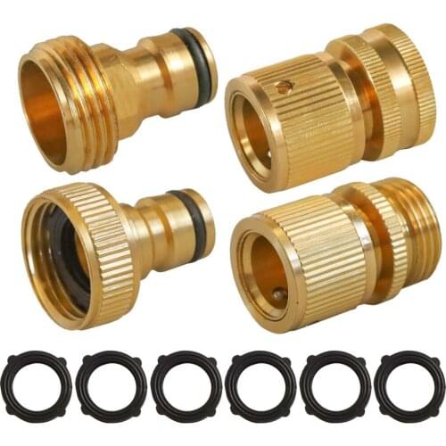 Garden Hose Quick Connect Water Pipe Fittings Connectors Adapter US EU Brass Female And Male Nipples Copper Irrigation Supplies