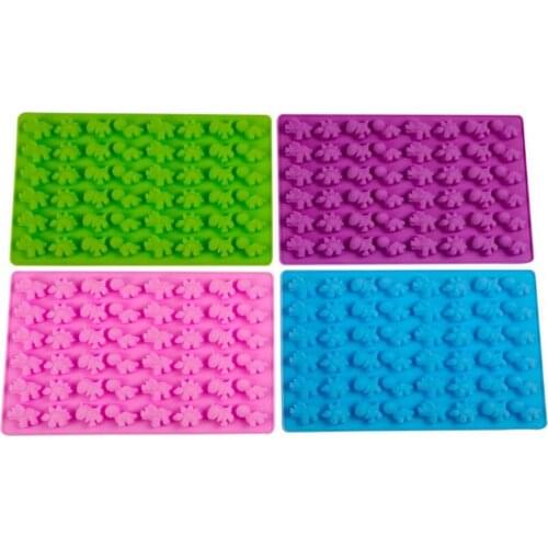 New 50pcs/lot 48 Cavity Silicone Dinosaur Mold Chocolate Gummy Cake Candy Ice Cube Tray Mold Cake Baking Decorating Tools