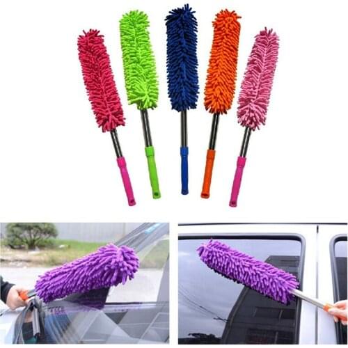 Random Color 1pcs Universal Car Wash Brush Long Microfiber Soft Chenille Alloy Wheel Cleaner Car Cleaning Tool Brushes