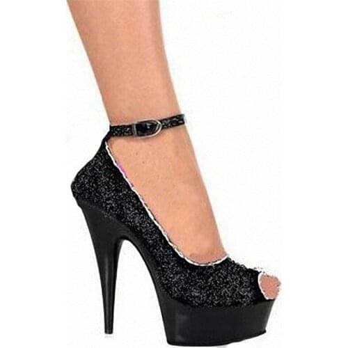 15cm Flash powder eye-catching front black flash powder, special baking paint single Dance Shoes