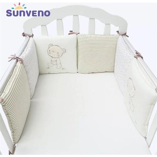SUNVENO Comfortable Baby Bed Bumper Cartoon Bumpers For Baby Bed Crib Cotton Infant Bumper 6pcs/Set Bedding set