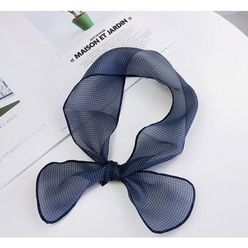 MoriBty New Women Organza Skinny Scarf Wraps Cute Dot Spring Hair Ribbon Headscarf Small Classic Neckerchief Ties Collar Mujer
