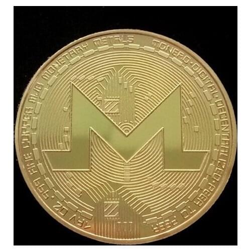 Gold/Silver-Plated Monero Coin Commemorative Coin Art Collection Gift Physical Metal Imitation Home Party Decoration