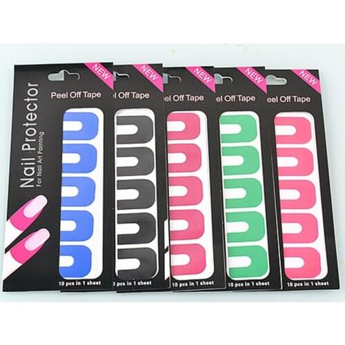 1 Sheet Nail Tools Anti overflow Stick U Type Spill Proof Protector Nail Stickers DIY Nail Art Tips -35