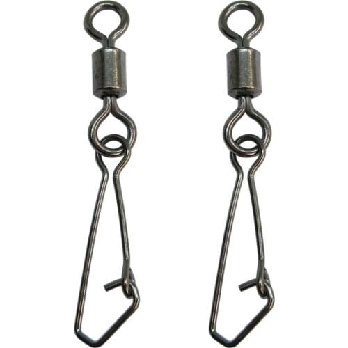 100/500/1000PCS Fishing Snap Swivel Hooked Snap Stainless Steel Sea Bass Carp Trout Fishing Connector Saltwater Fishing Gear