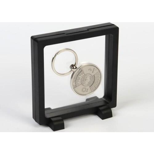 100pcs 110*110*20mm Clear PET Membrane box Holder Floating Display Case Earring Gems Ring Jewelry Suspension Packaging Box SN143