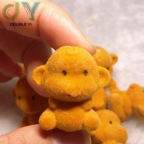24pcs/lot Flocking doll Cartoon Velvet Monkey Toys Plush Key Chains For Bag Kid Toys Monkey Birthday Gift Home Decoration