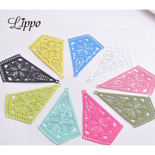 30pcs AB1990 40mm*65mm Triangle Connectors Charms Tassels Earrings Connector Pendant