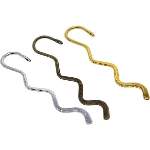 30pcs Assorted Color Wavy Line Bookmarks 2mm Loop Stationery Beading Finding