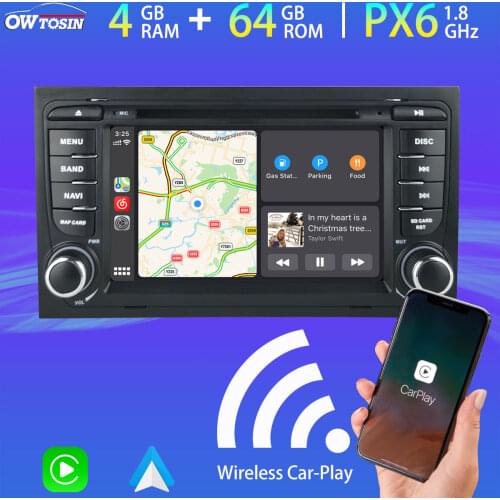 7" Android 10 PX6 4G+64G Car DVD Multimedia Player For Audi A4 S4 RS4 8E 8F B9 B7 RNS-E SEAT EXEO TDA7850 HDMI Android auto DSP