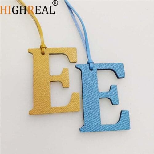 HIGHREAL Custom Made Luxury Genuine Leather Character Letter Z Keychain Women Bag Charm Backpack Pendant