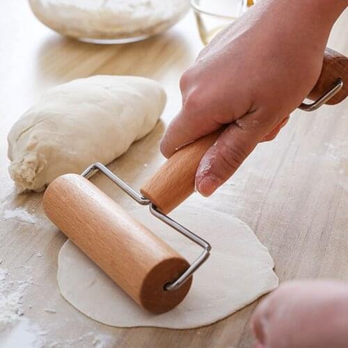 Double-headed Wooden Rolling Pin Hand-held Solid Wood Flour Stick Baking Utensil Roller-top Stick Rolling Pin