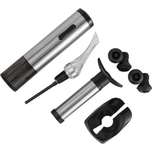 Electric Wine Opener Set Corkscrew With Wine Aerator Wine Saver Vacuum Pump Pourer Kitchen Accessories Tool In Stock