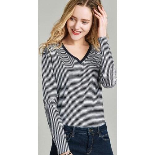 HAVVA Womens Striped T-shirts