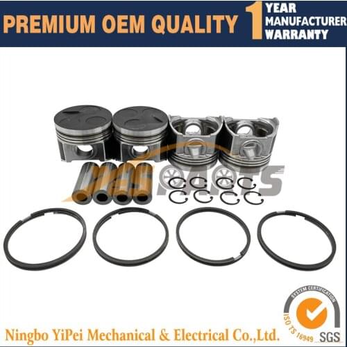 V3600 Engine 4 set Piston + Rings Kit Set STD for Kubota