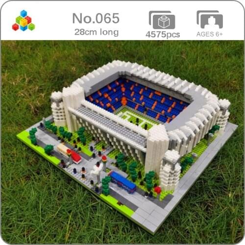 BS World Architecture Real Madrid Club Football Field Stadium 3D DIY Mini Diamond Blocks Bricks Building Toy for Children no Box