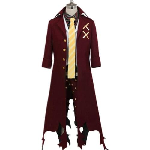 Anime Blue Exorcist / Ao no Exorcist King of Earth Amaimon Cosplay Costume top+vest+pant+coat+tie+belt