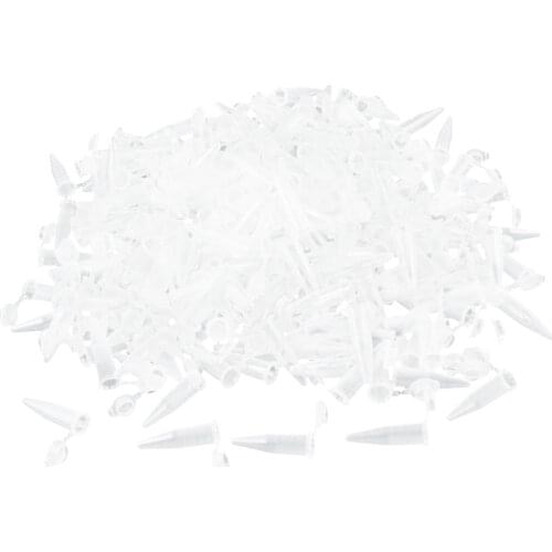 500 Pcs Laboratory Clear White Mark Printed Plastic Centrifuge Tube 1.5ml