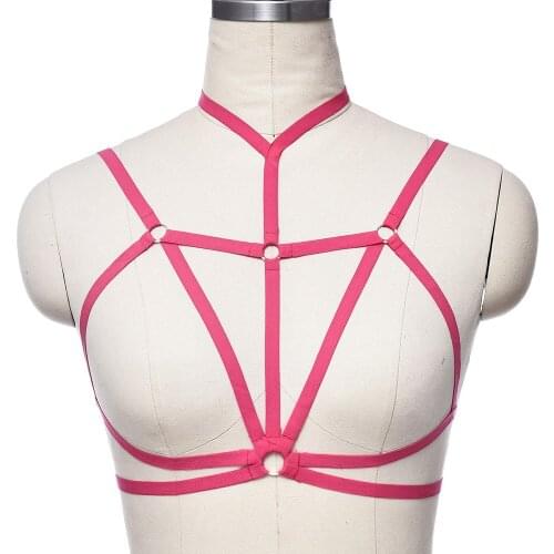 Fashion Crop Top Cage Bra Punk Soft Body Harness Goth Rave Wear Bondage Body Cage Women Sexy Lingerie Pole Dance Bralette