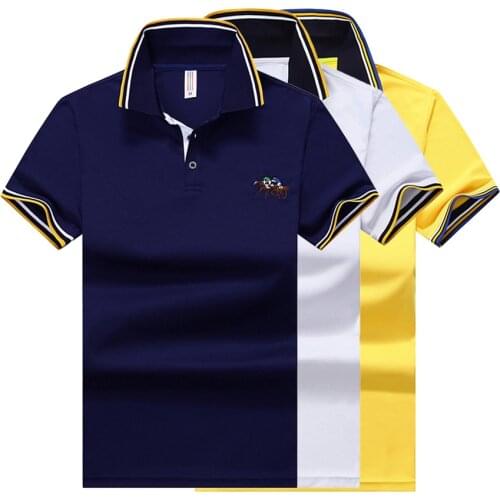 Polo Shirt Men Summer Mens Embroidery Polo Shirt Short Sleeve Shirt Tops Jerseys Tennis Polos Casual Golf Shirts Male Size 4XL