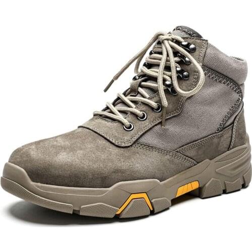 2020 New Men Winter plush keep warm Military Boots Leather Snow work boots Mens Boots Outdoor Shoes Ankle Boots Size 39-48