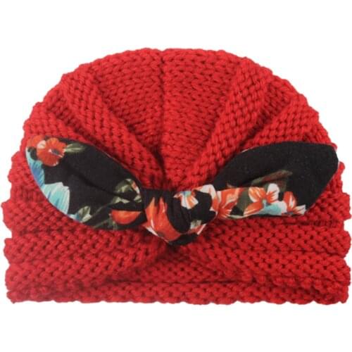 Baby Hat Winter New Fashion Toddler Cap Baby Girls Boys Hat For Winter Warm Knitted Beanie Cap Printed Rabbit Ear Skull Hats