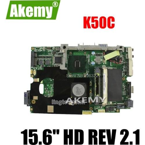 Original For Asus K40C K50C Laptop Motherboard 15.6" HD REV 2.1 USB2.0 DDR2 VRAM SiS 672+968 Mainboard 100% fully Tested