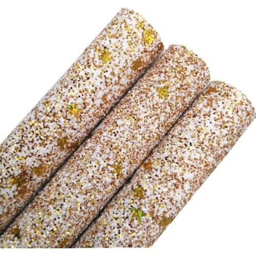 Iridescent Gingerbread Men Chunky Glitter Vinyl Fabric Sheet Felt Backing Synthetic Leather Faux Vinil DIY A4 SIZE 6S105A