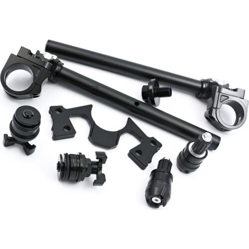 Fit For KAWASAKI Ninja EX 250/300 2008 - 2012 2013 - 2017 Adjustable Handle Bar End Clip-on Fork Adjuster Yoke Nut Guard Pad Set