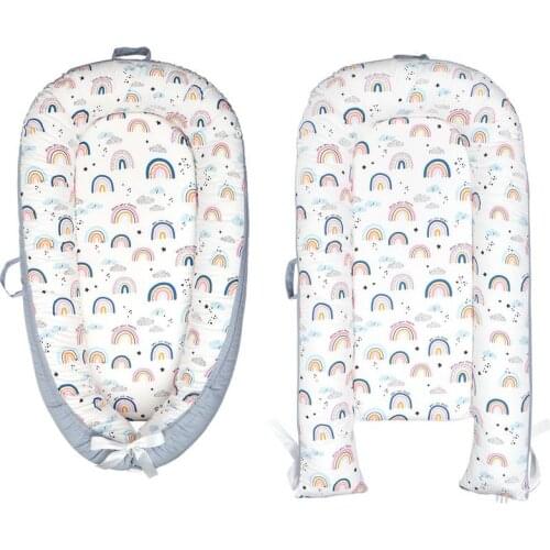 90*50cm Baby Nest Bed Portable Crib Travel Bed Infant Cradle Baby Play Mat Nest Bassinet Bumper Soft Crib Newborn Bassinet Pad