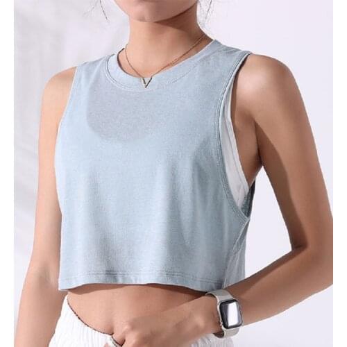 Casual Loose Fit Gym Yoga Sport Crop T-Shirt Women Naked Feel Breathable Soft Femme Workout Training Fitness Crop Tops Tee