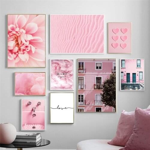 Nordic Minimalist Building Wall Art Painting Poster Flower Feather Prints Wall Art Picture For Living Room Home Decor YX188