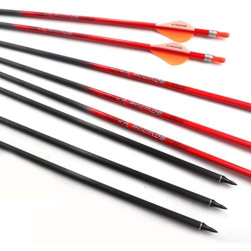 6/12pcs 100% Pure Carbon Arrow Archery Orange shaft ID 6.2 mm 31 inches Spine 300~800 Arrows for shooting hunting