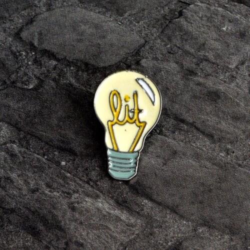 Light Up The Life Cartoon Edison Memorial Light Bulb Enamel Brooch Pins Backpack Shirt Jeans Decorative