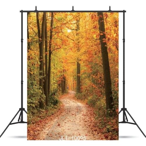 Yellow Trees Road Vinyl Photography Background For Portrait Children Baby Shower New Born Backdrop Photo Booth Studio Photocall