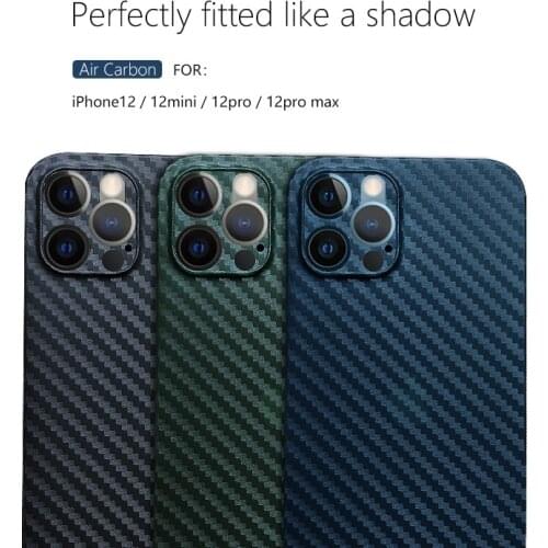 Air Carbon Ultra-Thin Back Cover Super Slim Carbon Fiber Pattern Case For iPhone 11 12 Pro Max Mini
