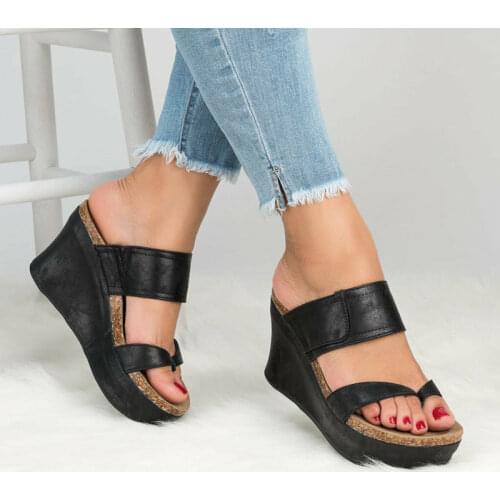 Women Sandals New Wedges Shoes Women Summer Sandals Wedge Heels Flip Flops Chaussures Femme Plus Size High Heels Sandals