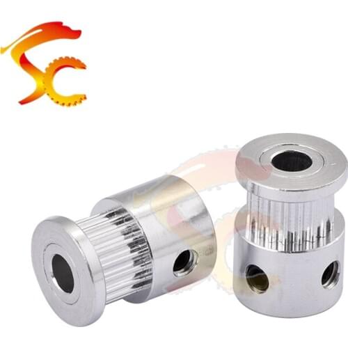 Free shipping 50PCS/Lot GT2 18 Teeth Timing Pulley with 5mm Bore for 6mm width Belt Alumium GT2 18teeth for 3D Printer