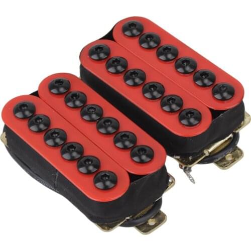 1 Set Red High Output Invader Humbucker Ceramic Magnet Electric Guitar Neck and Bridge Pickup