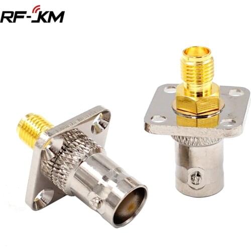 1PCS COPPER SMA Female to BNC Female Quick Connect 4 Hole Flange Mount Connector