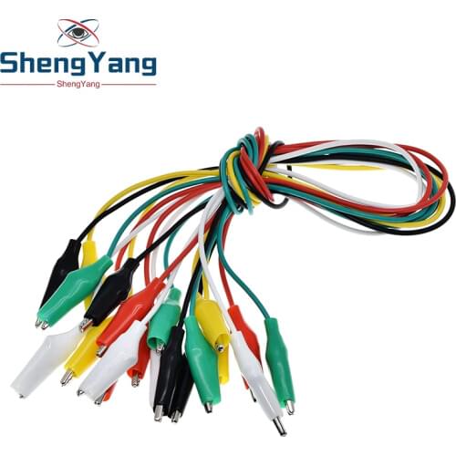 10PCS Alligator Clips 50CM Electrical DIY Test Leads Alligator Double-ended Crocodile Clips Roach Clip Test Jumper Wire