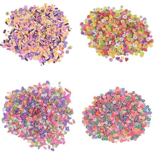 1000pcs Mixed Style Soft Pottery Slices Filler For Nails Art Polymer Clay Slime DIY Phone Case Decoration Child Toys Accessories