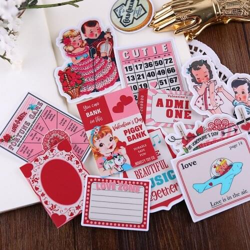 13PCS vintage Stickers Crafts And Scrapbooking stickers book Student label Decorative sticker kids toys