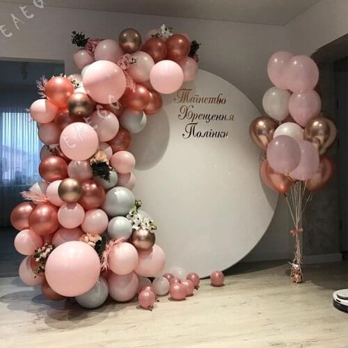 130Pcs Adult Kid Birthday Party Decoration Balloon Garland Pastel Pink Rose Gold Love Letter Foil Ballon For Baby Shower Decor