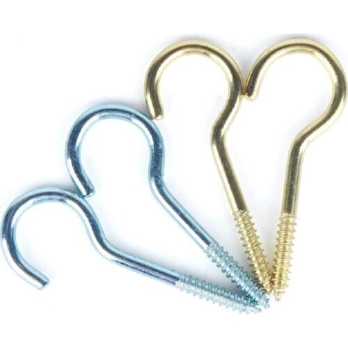 60/100PCS M3 M4 M5 M6 M8 M10 M12 M14 M16 Iron Question Mark Sheep Eye Hook Light with Hook Wood Self-tapping Screws