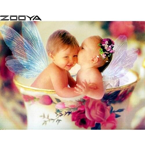 Diamond Painting Cross-Stitch Kits Diamond Embroidery Mosaic Needlework Angel Cup Children Rhinestone Painting Home Decor R1451