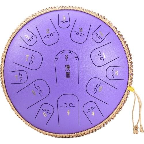 Handpan drum 14 inch 15 tone Steel Tongue drum Tank Drum Yoga Meditation Percussion instrument Beginners musical Gift
